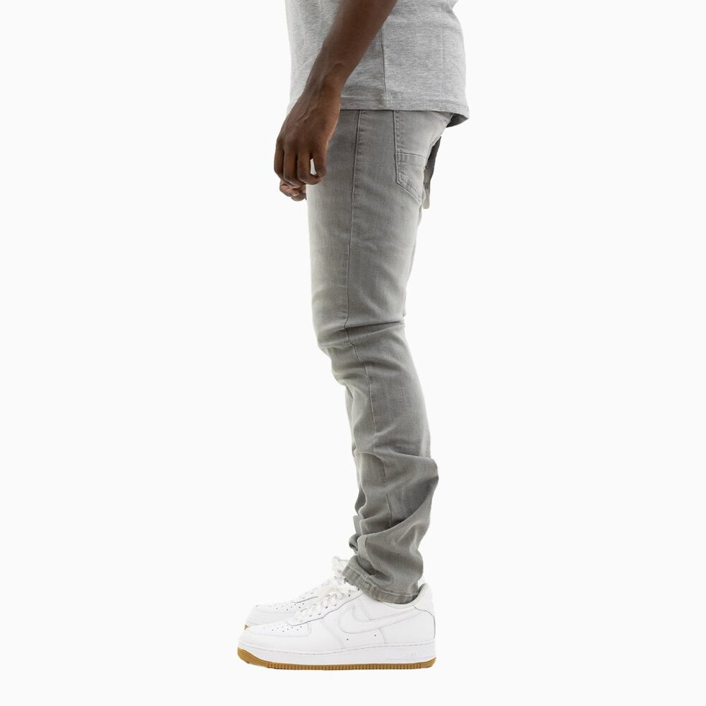 Savar Men's Savar Ice Grey Slim Denim Jeans Pant (Brand New) - Picture 3 of 8